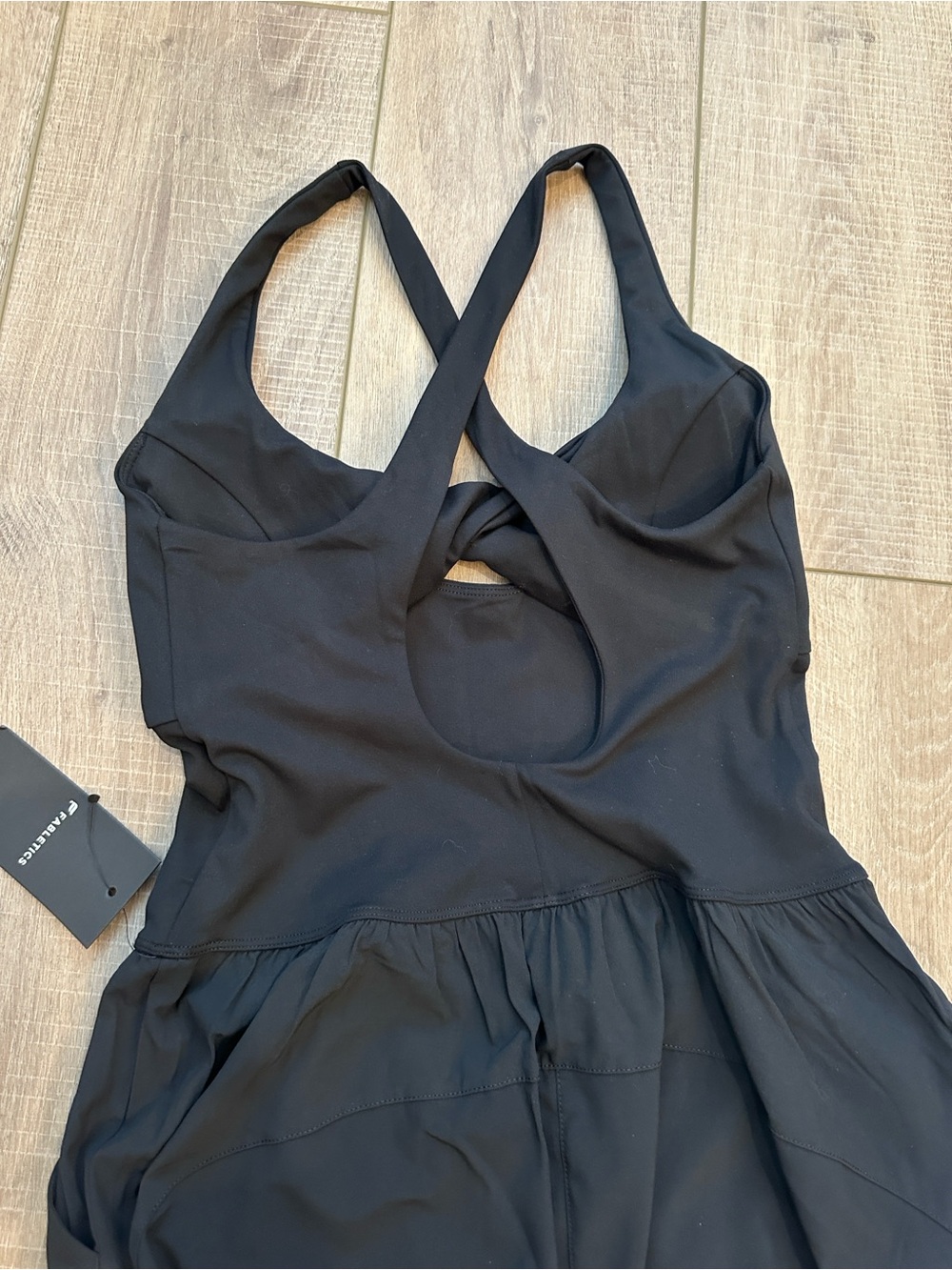 Fabletics Black Twist-Front Wide-Leg Jumpsuit - Picture 8 of 13